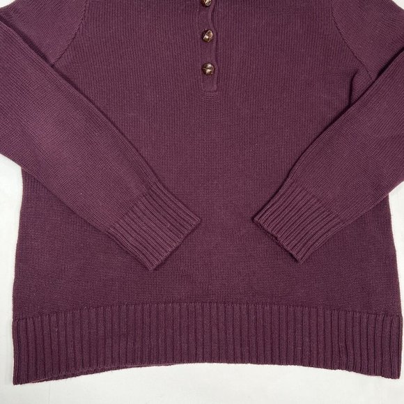 Ralph Lauren Woman’s Turtleneck Cotton Burgundy Sweater, Leather Buttons Sz 1X - Picture 6 of 11